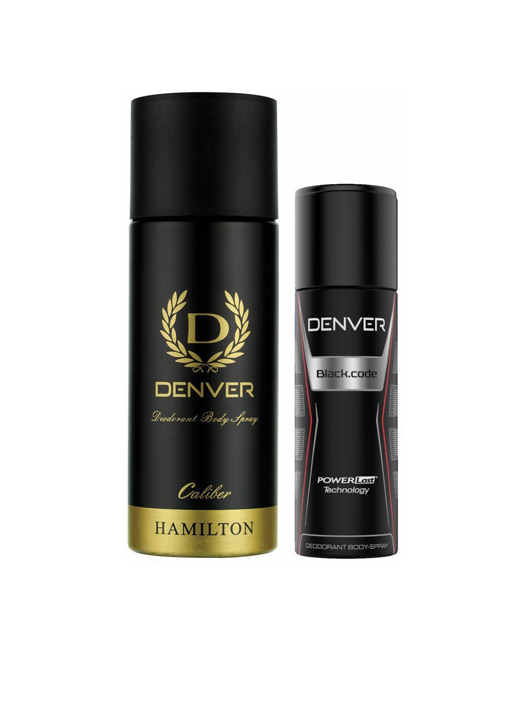 

Denver Men Set of 2 Deodorant Body Sprays - Caliber 165ml & Black.Code Nano 50ml