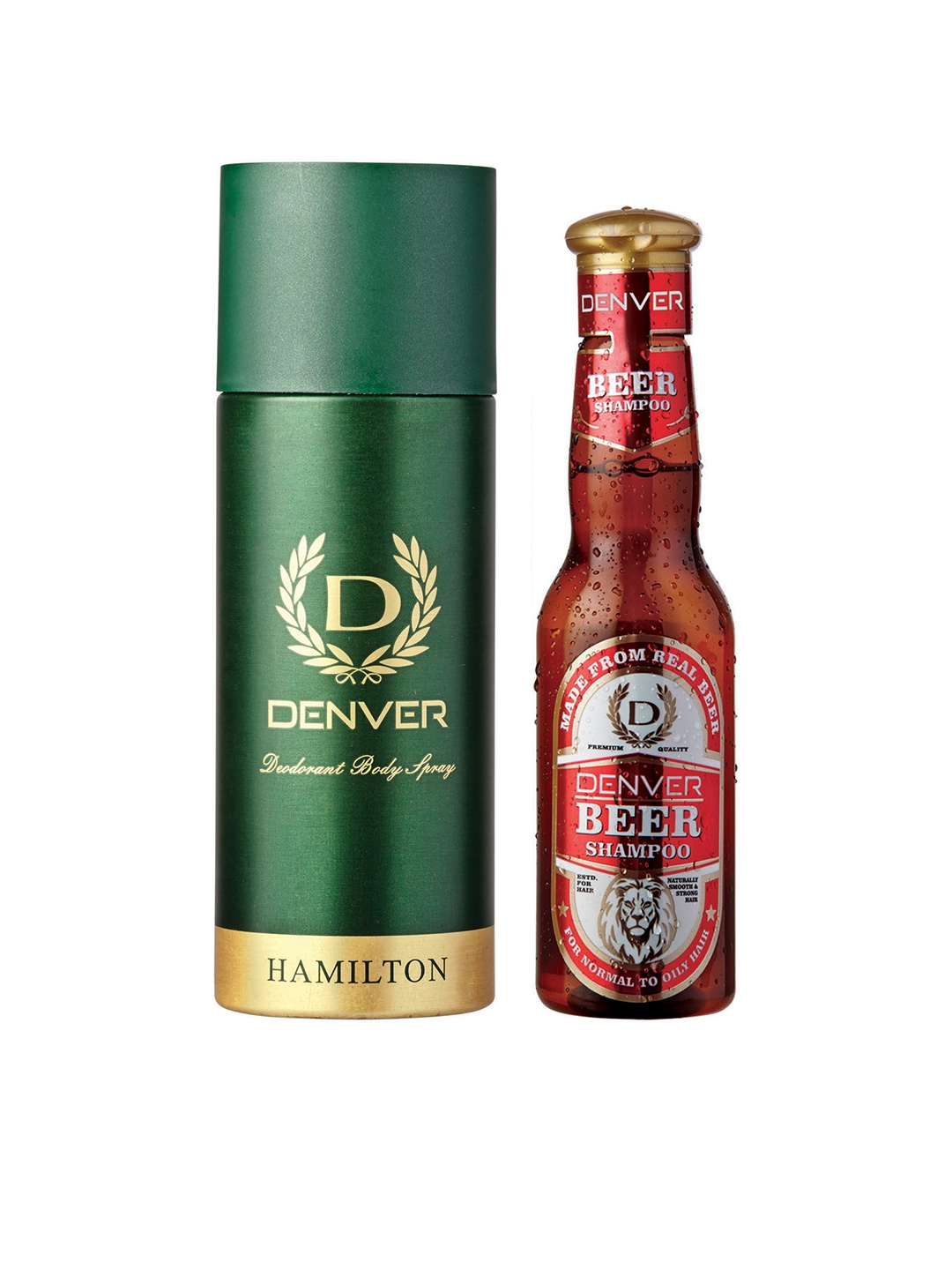 

Denver Men Set of Hamilton Body Spray & Beer Shampoo, Green