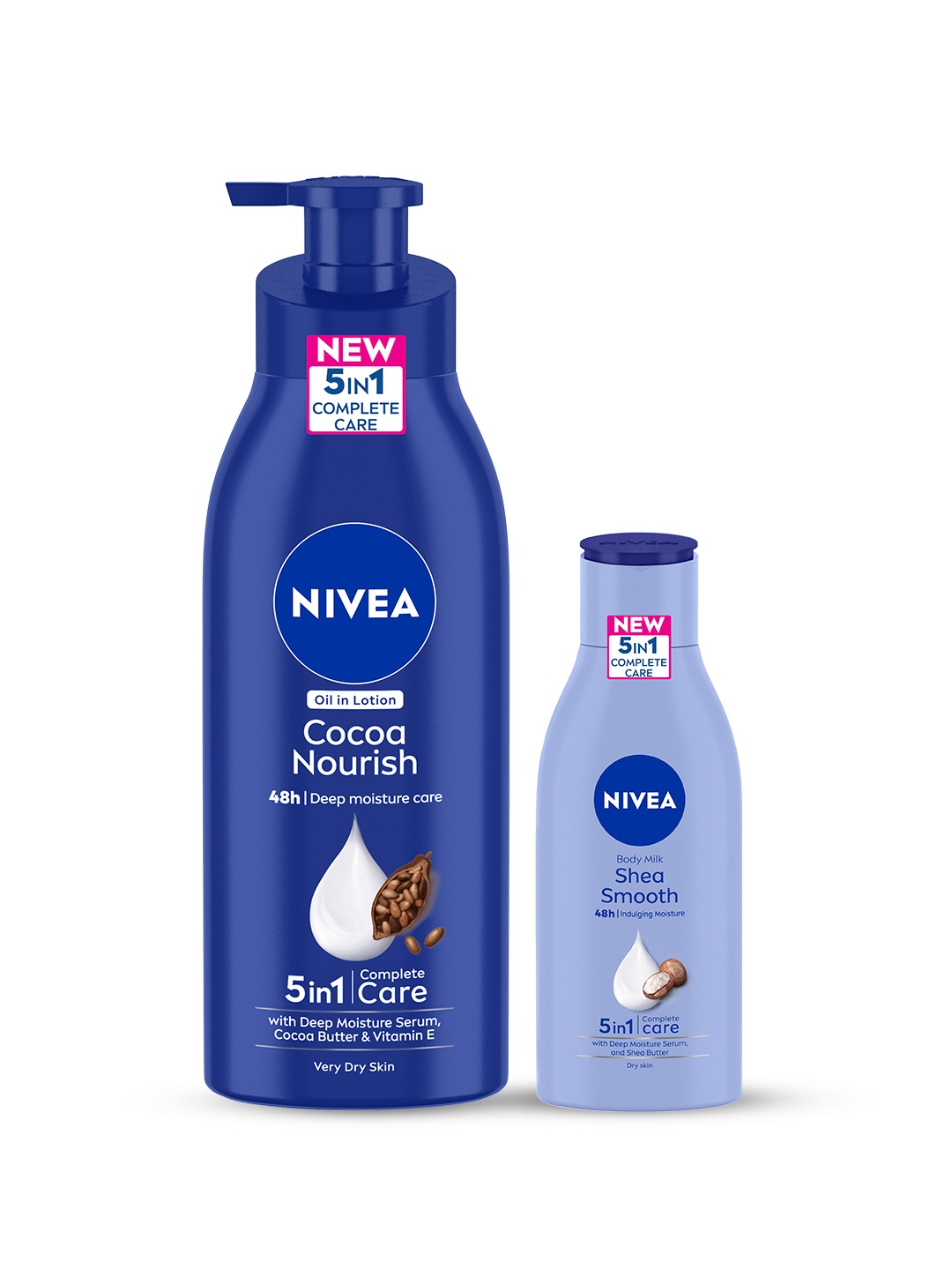 

Nivea Set of Cocoa Nourish & Shea Smooth Milk Body Lotions, Blue