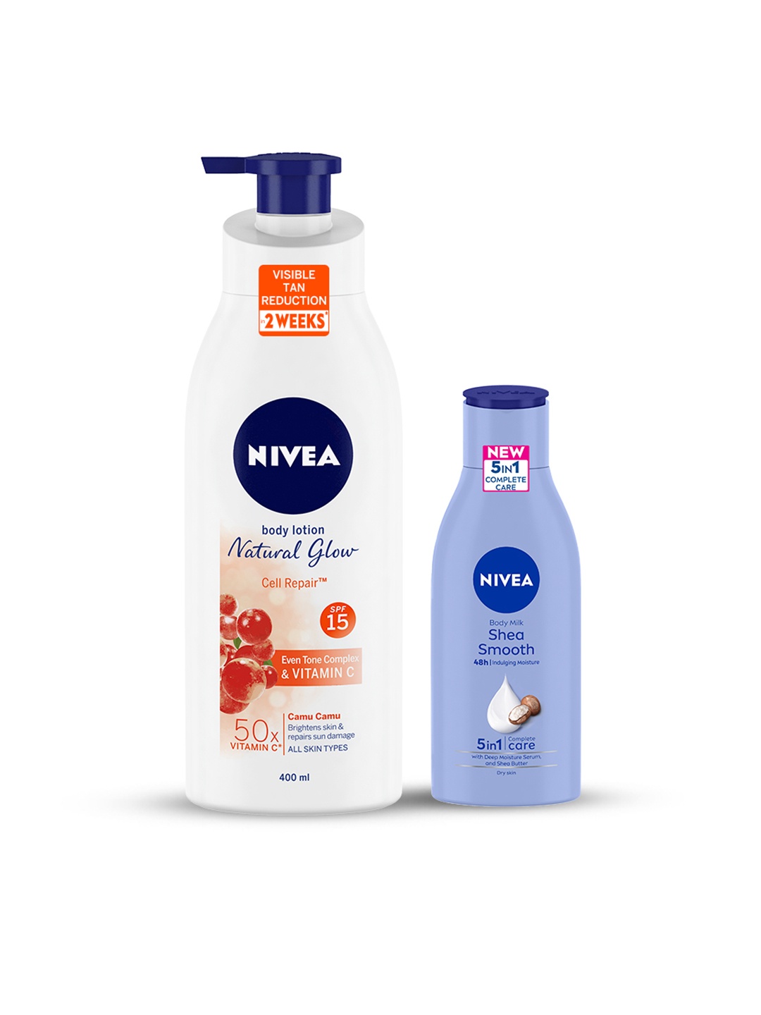 

Nivea Set of Extra Whitening & Shea Smooth Milk Body Lotions, White