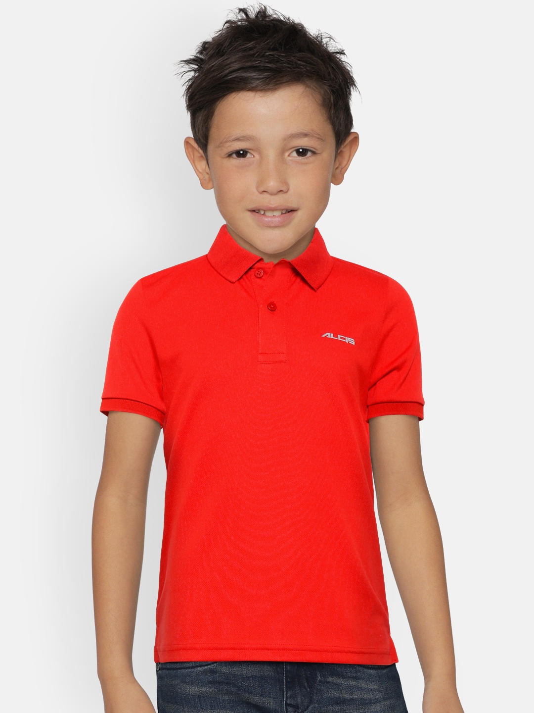 

Alcis Boys Red Solid Polo Collar T-shirt