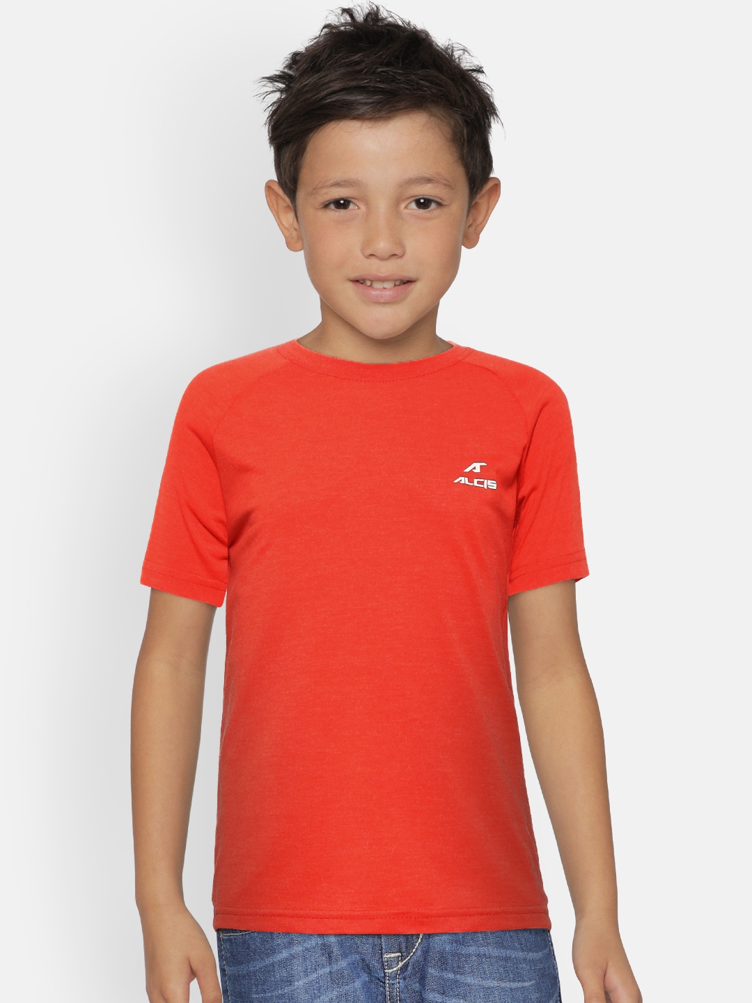 

Alcis Boys Coral Orange Back Print Detail Round Neck T-shirt