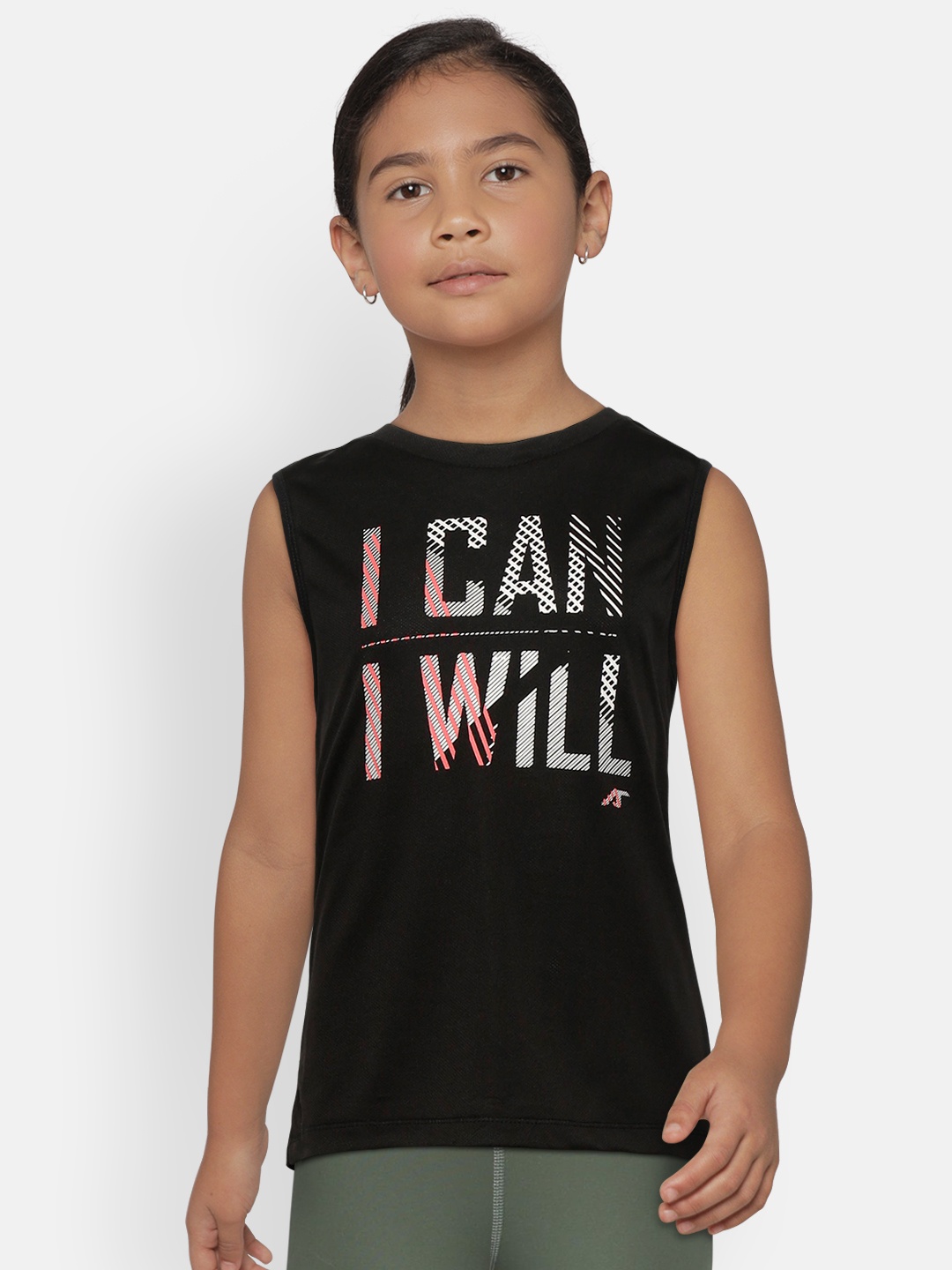 

Alcis Girls Black Printed Styled Back Top