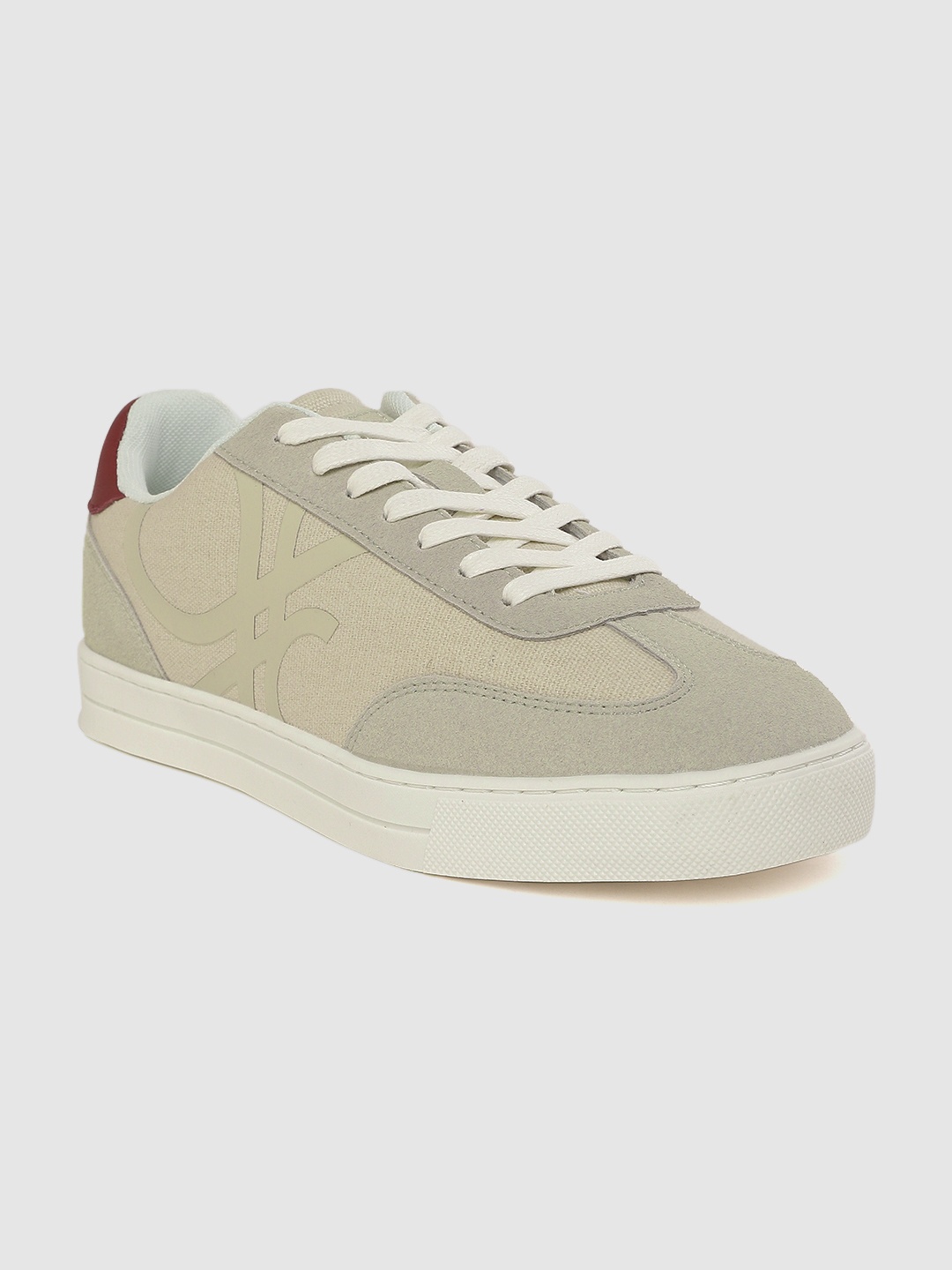 

United Colors of Benetton Men Beige & Taupe Colourblocked Sneakers