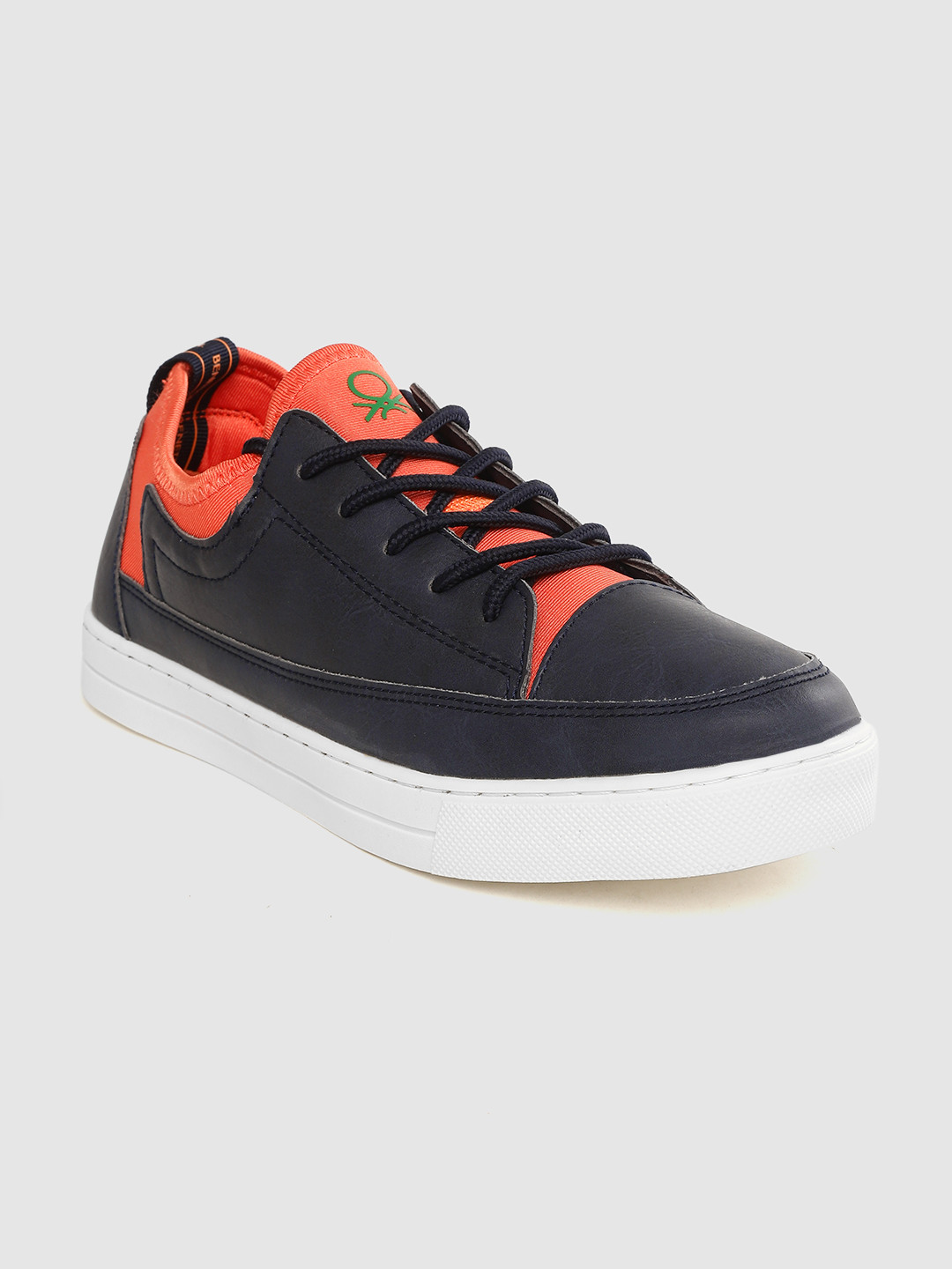 

United Colors of Benetton Men Navy Blue & Orange Sneakers