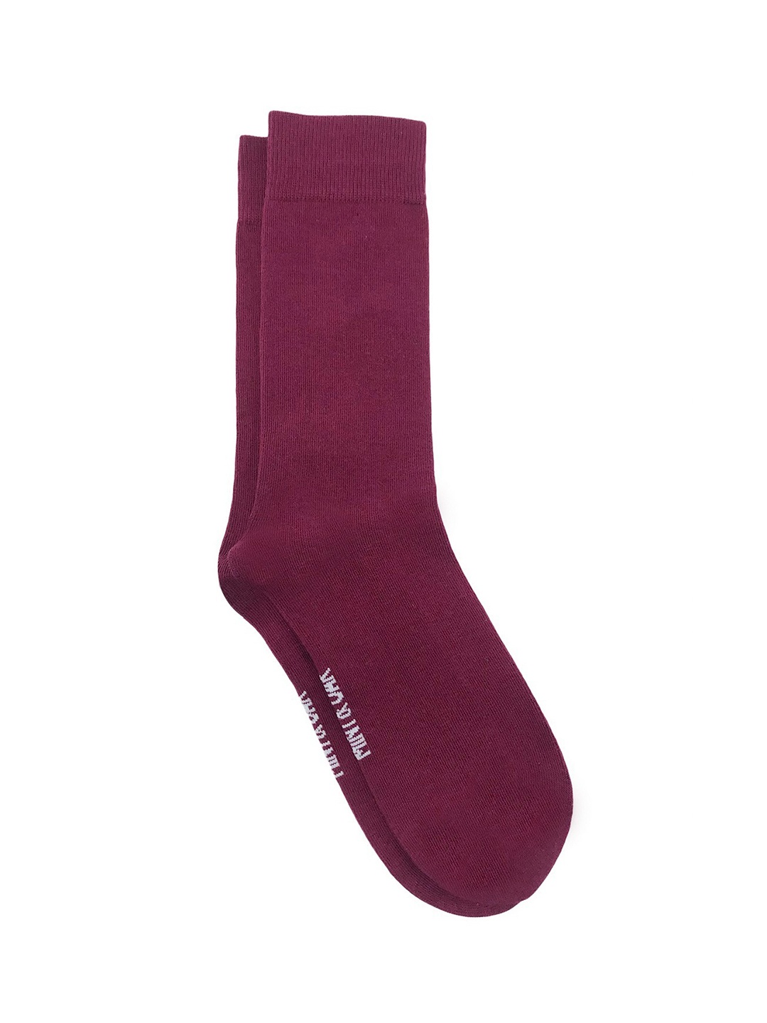 

Mint & Oak Men Maroon Solid Calf-Length Socks