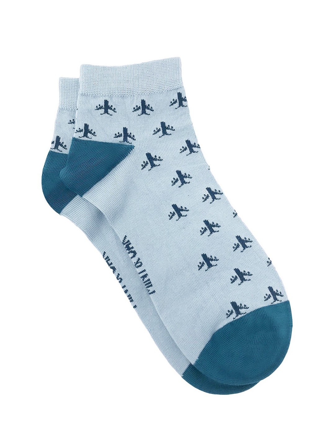 

Mint & Oak Men Blue & Green Patterned Ankle-Length Socks