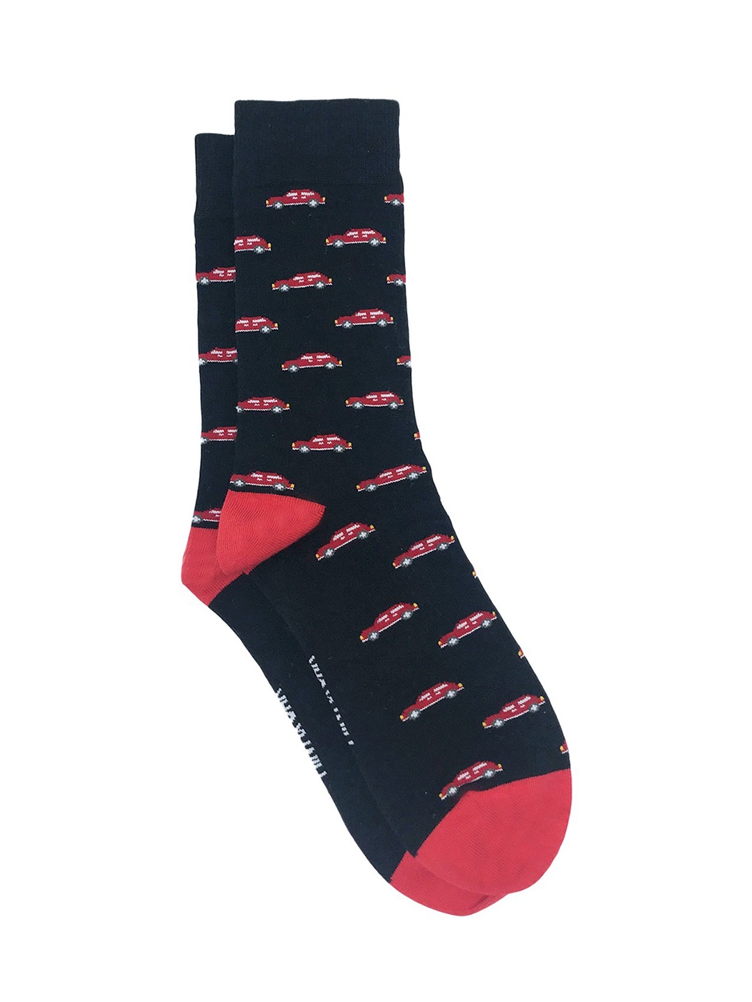 

Mint & Oak Men Black & Red Patterned Calf-Length Socks