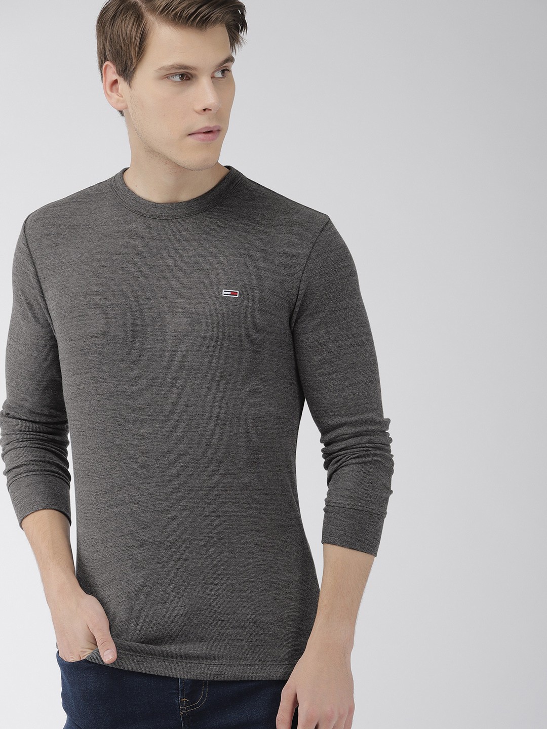 

Tommy Hilfiger Men Black Solid Round Neck T-shirt
