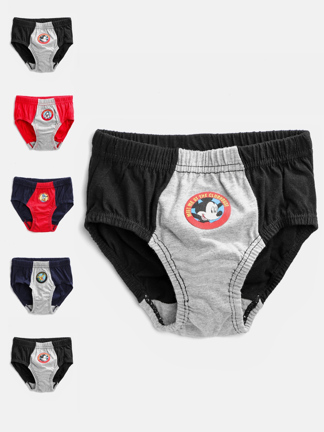 

Bodycare Kids Boys Pack of 6 Mickey & Friends Colourblocked Briefs 918ABCDAB, Grey