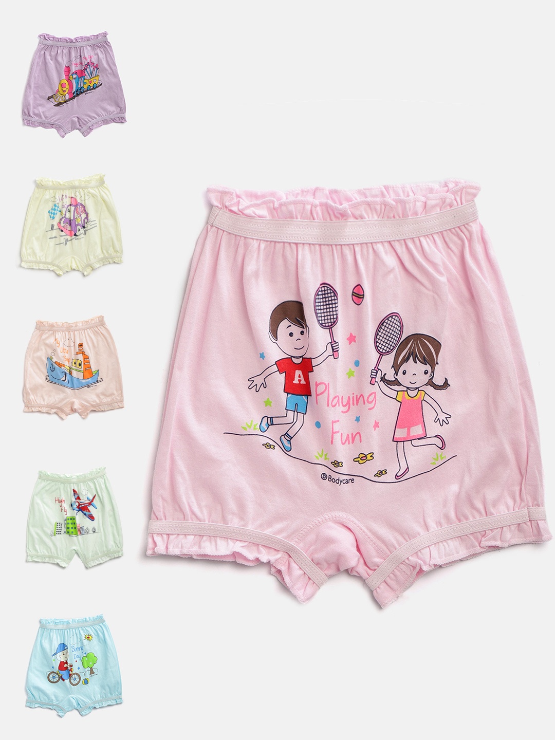 

Bodycare Kids Pack of 6 Printed Bloomer Briefs 2200ABCDAB-60, Purple