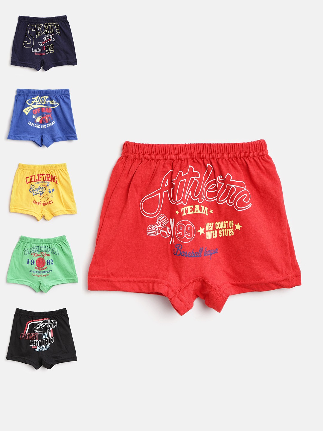 

Bodycare Kids Boys Pack of 6 Printed Trunks 481ABCDEF, Blue