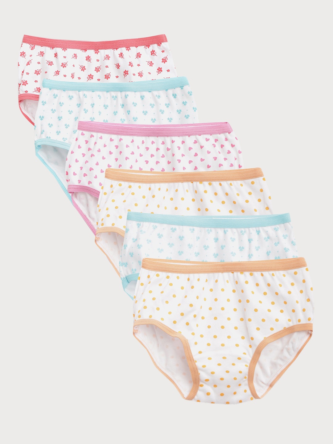 

Bodycare Girls Pack of 6 Printed Briefs 4000ABCDAB-80, White