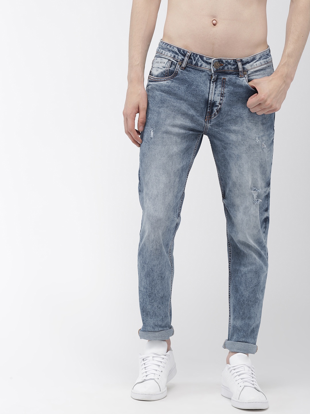

Harvard Men Blue Slim Tapered Fit Mid-Rise Mildly Distressed Stretchable Jeans