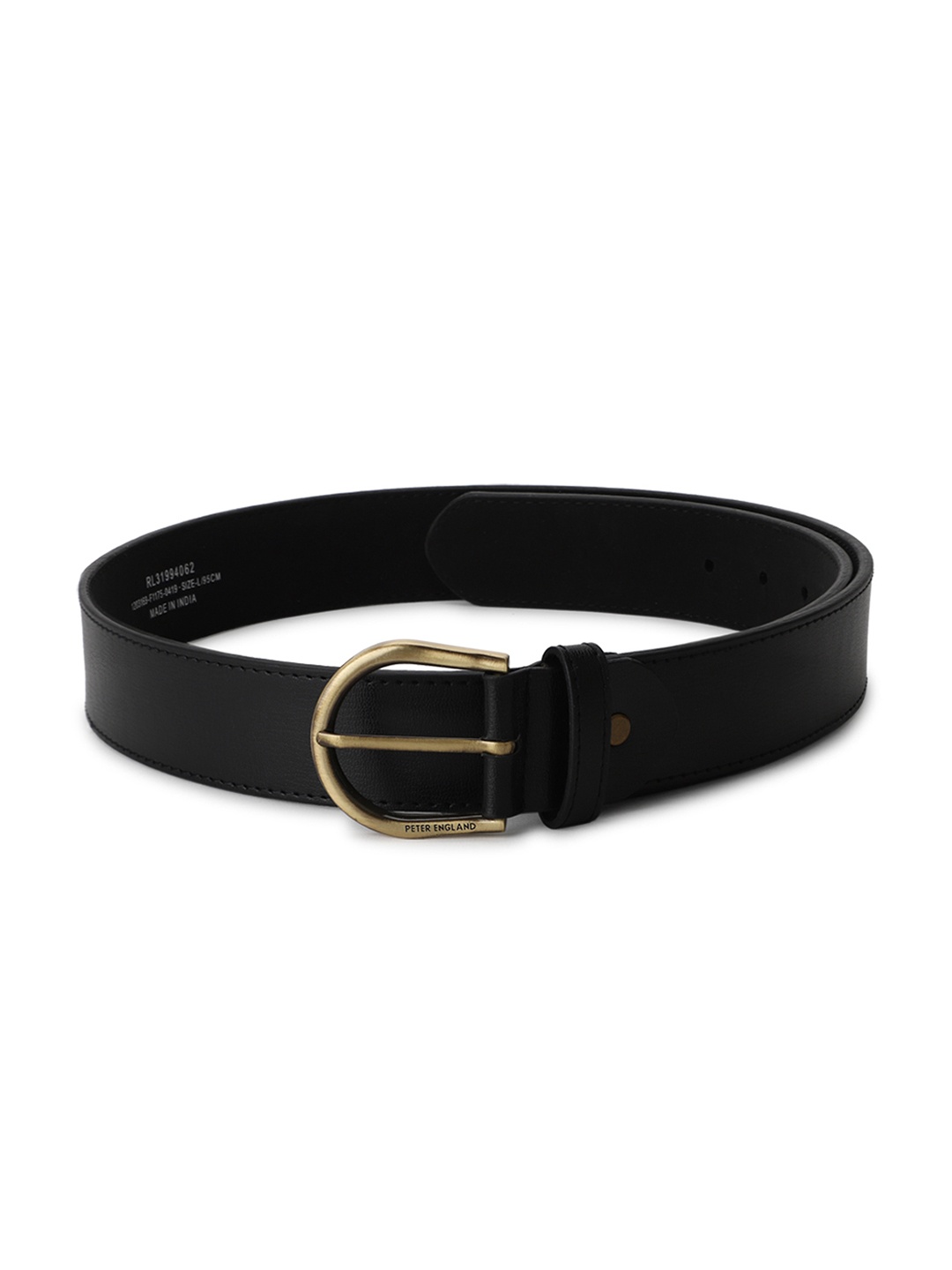 

Peter England Men Black Textured Belt