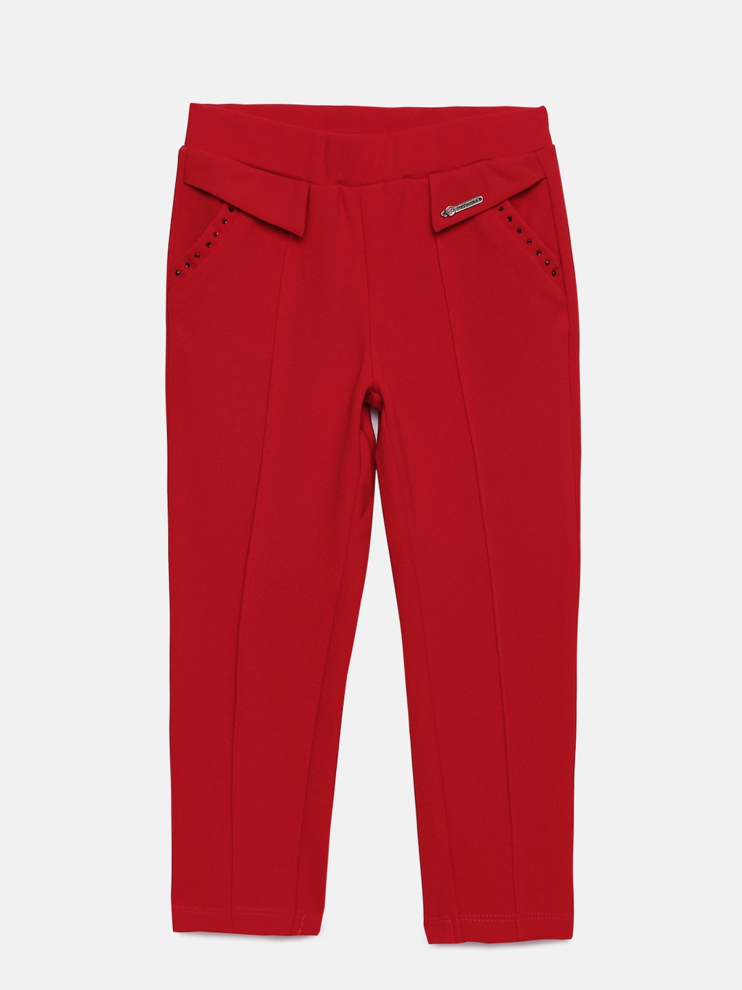

Peppermint Girls Red Solid Treggings