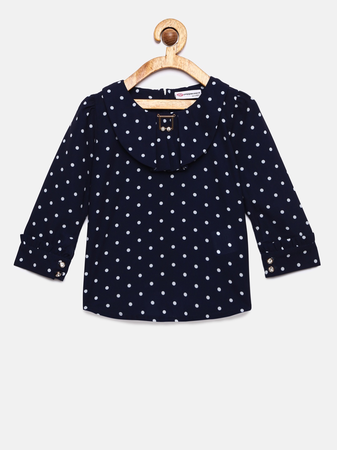 

Peppermint Girls Navy Blue Printed Top