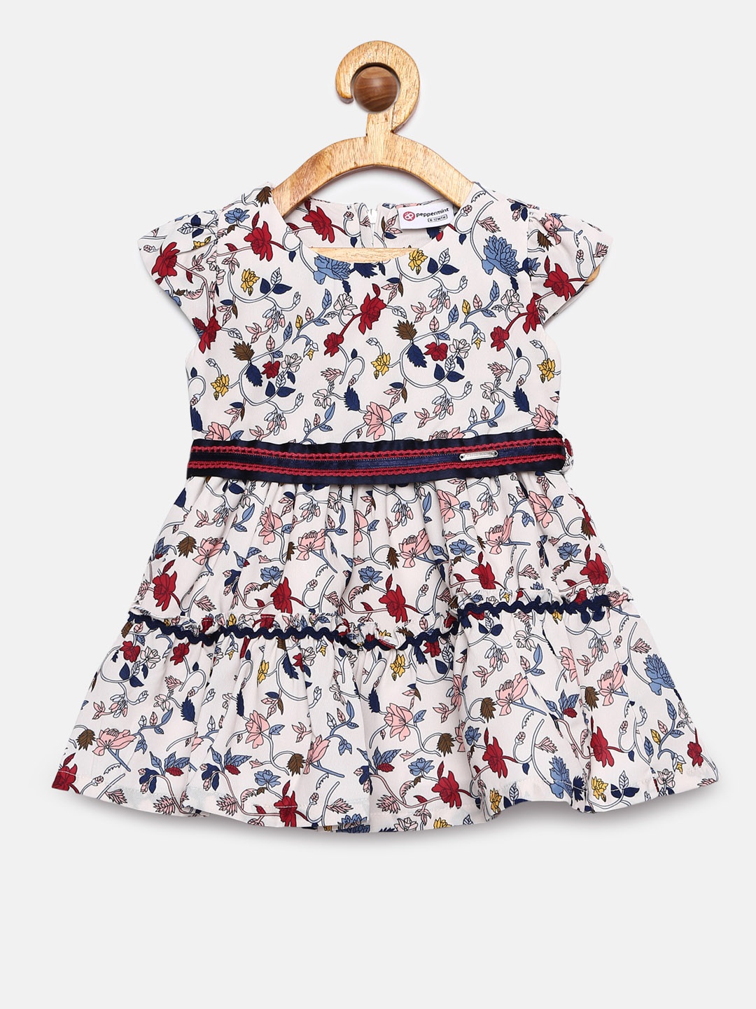 

Peppermint Girls Multicoloured Printed Fit and Flare Dress, Multi