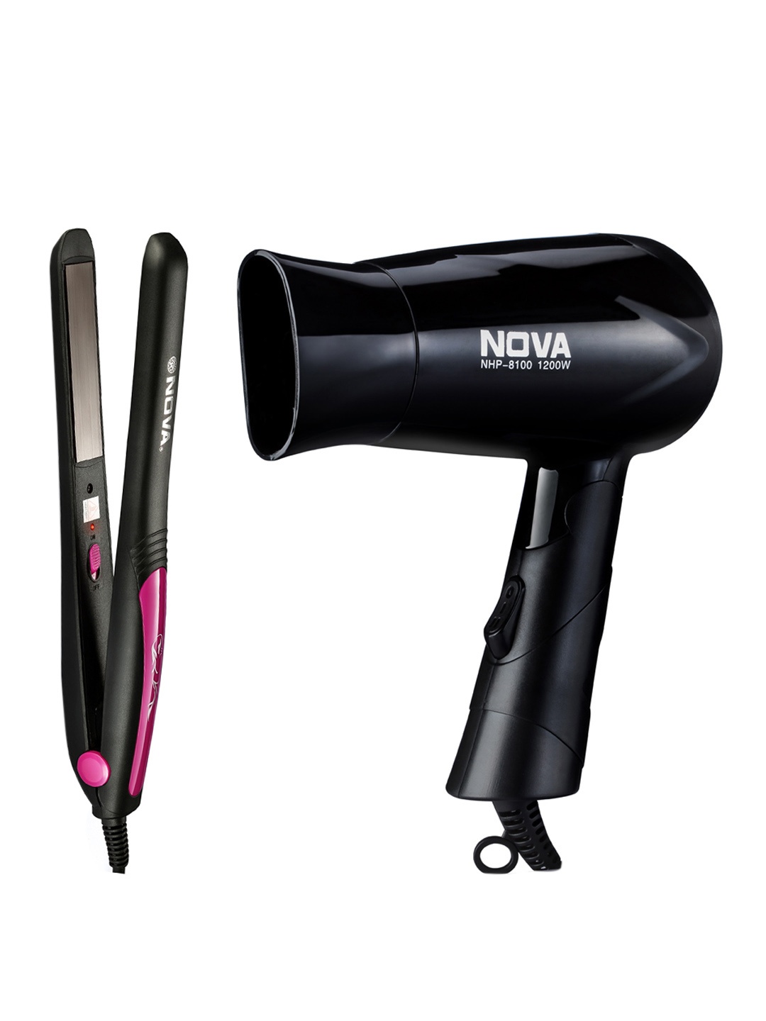 

Nova Set Of Hair Straightener & Dryer, Pink