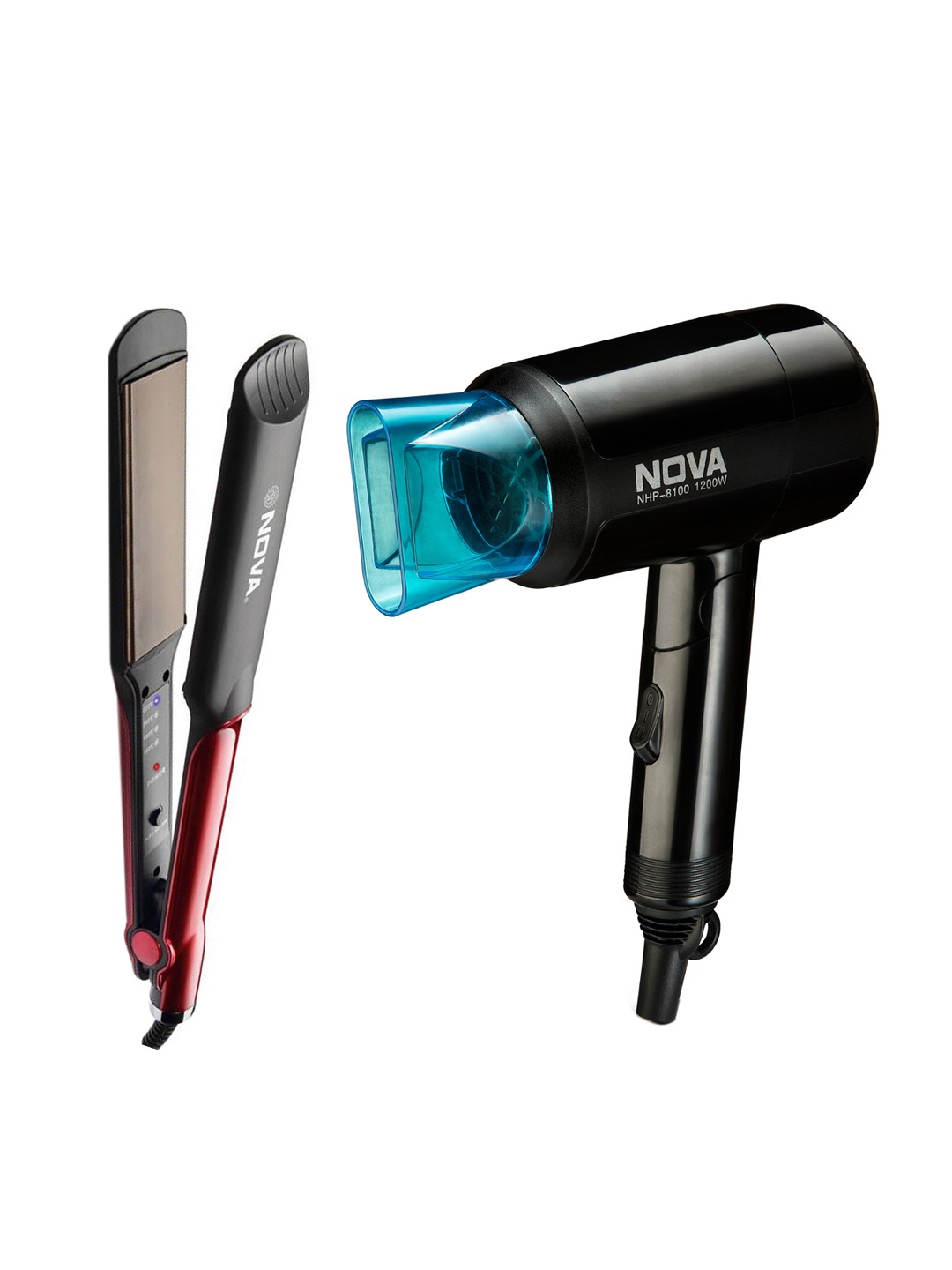 

Nova Women Set of Straightener & Hair Dryer, Black