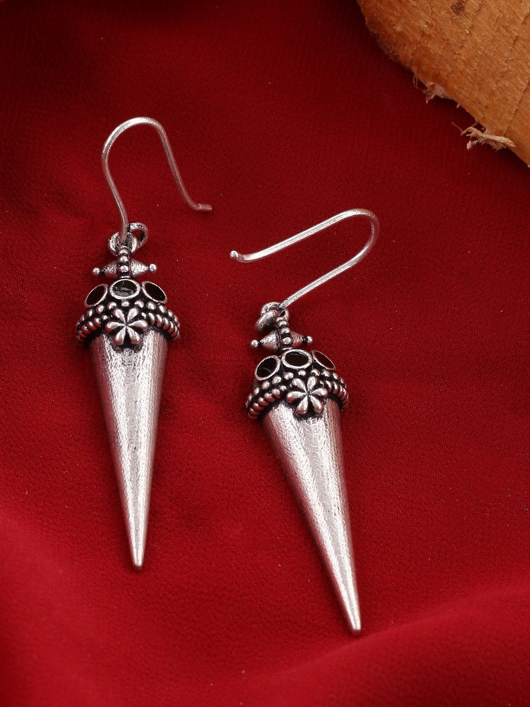 

Voylla Silver-Plated Classic Drop Earrings