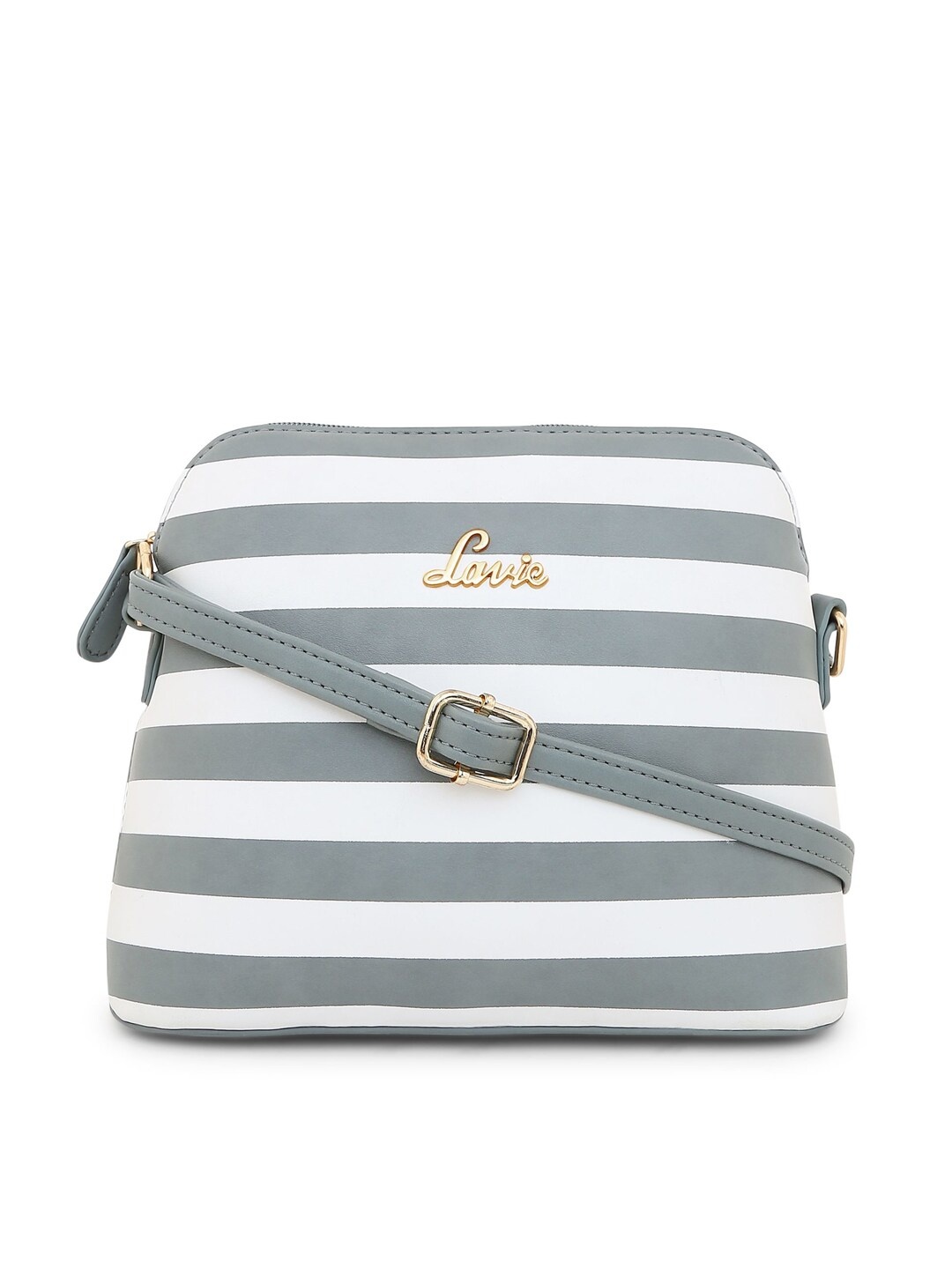 

Lavie Moritz Blue & Off-White Striped Sling Bag