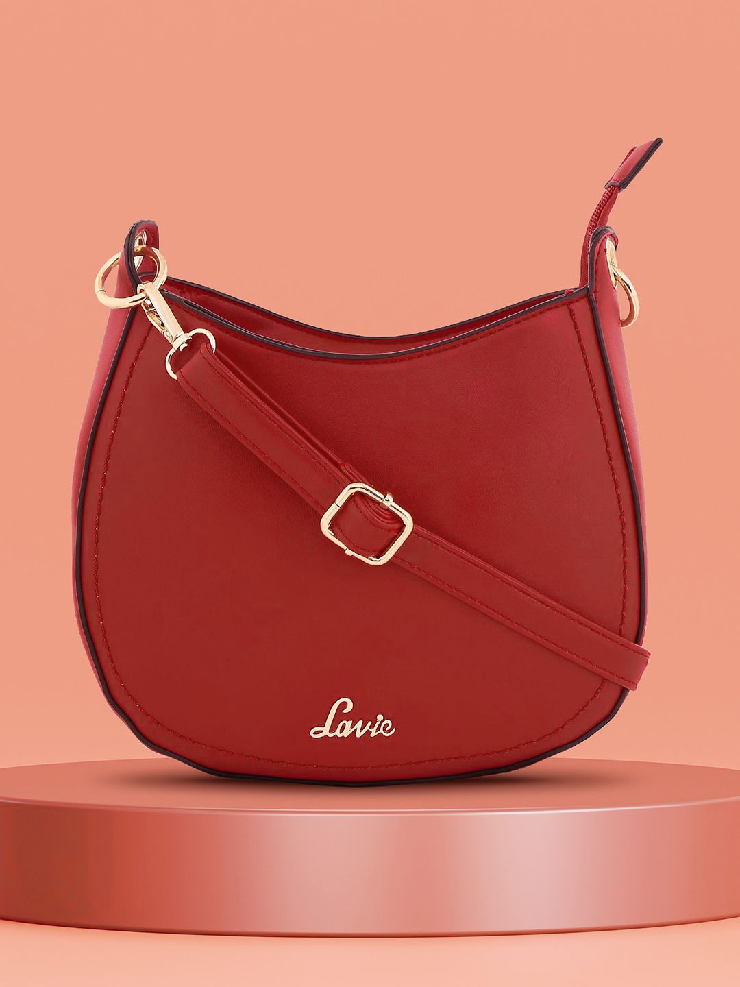 

Lavie Red Solid Sling Bag