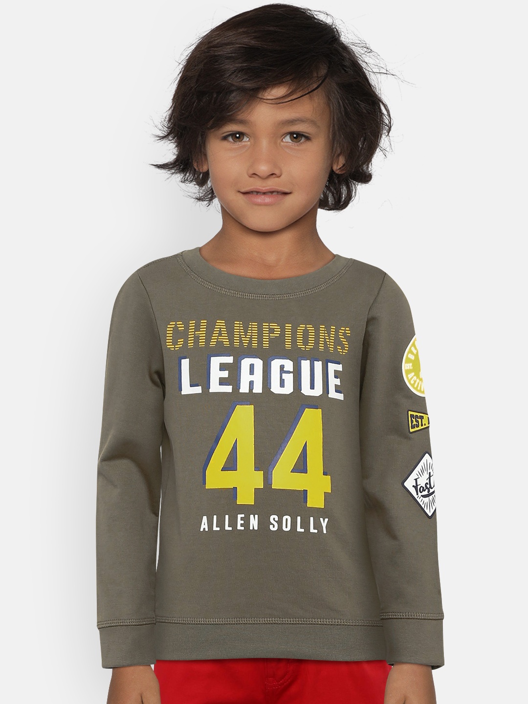 

Allen Solly Junior Boys Olive Green Printed Sweatshirt