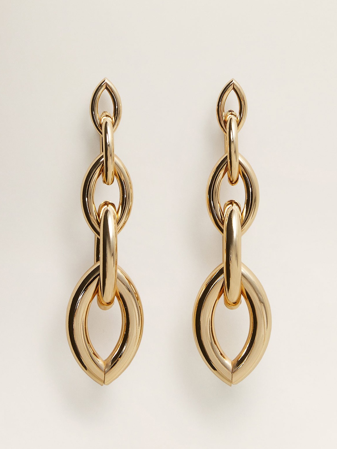 

MANGO Gold-Toned Contemporary Drop Earrings
