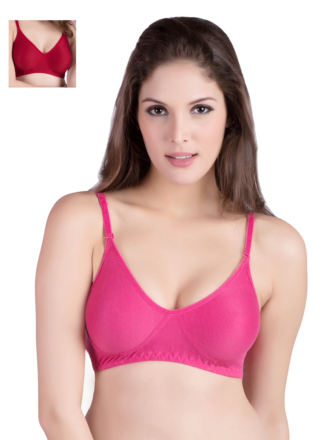 

Tweens Pack of 2 Full-Coverage T-shirt Bras TW-1201-DPR-2P-NS-38C, Pink