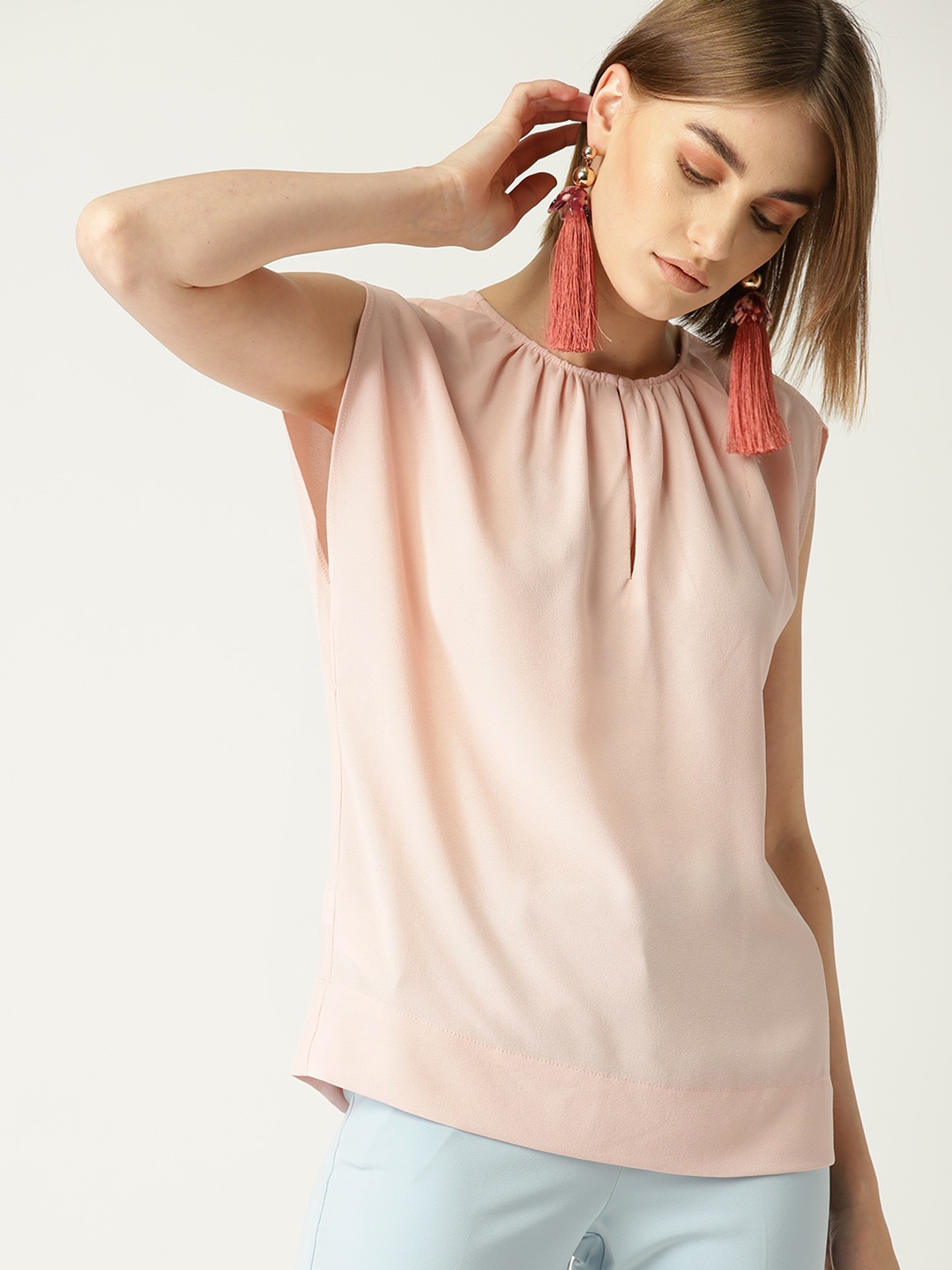 

MANGO Women Pink Solid Top