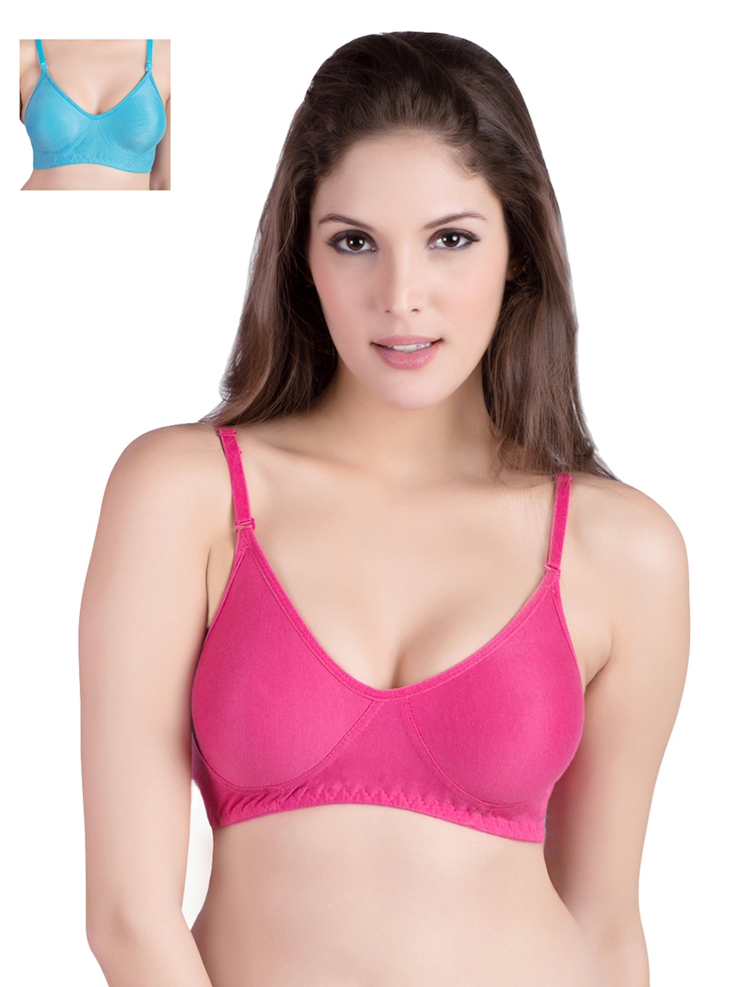 

Tweens Pack of 2 Full-Coverage T-shirt Bras TW-1201-DPR-2P-NS-38C, Pink