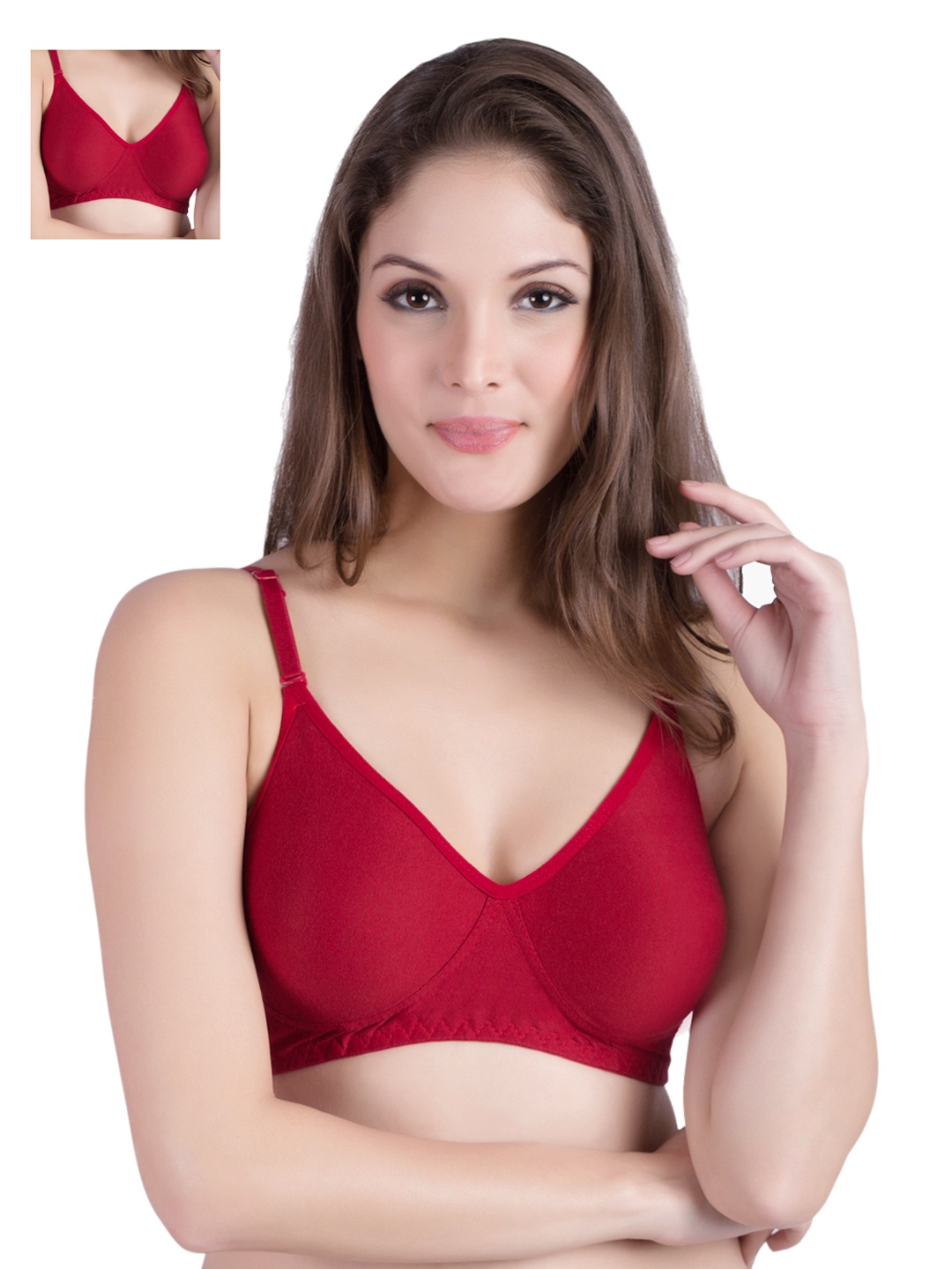 

Tweens Red Pack of 2 Full-Coverage T-shirt Bras TW-1201-DPR-2P-NS-38C