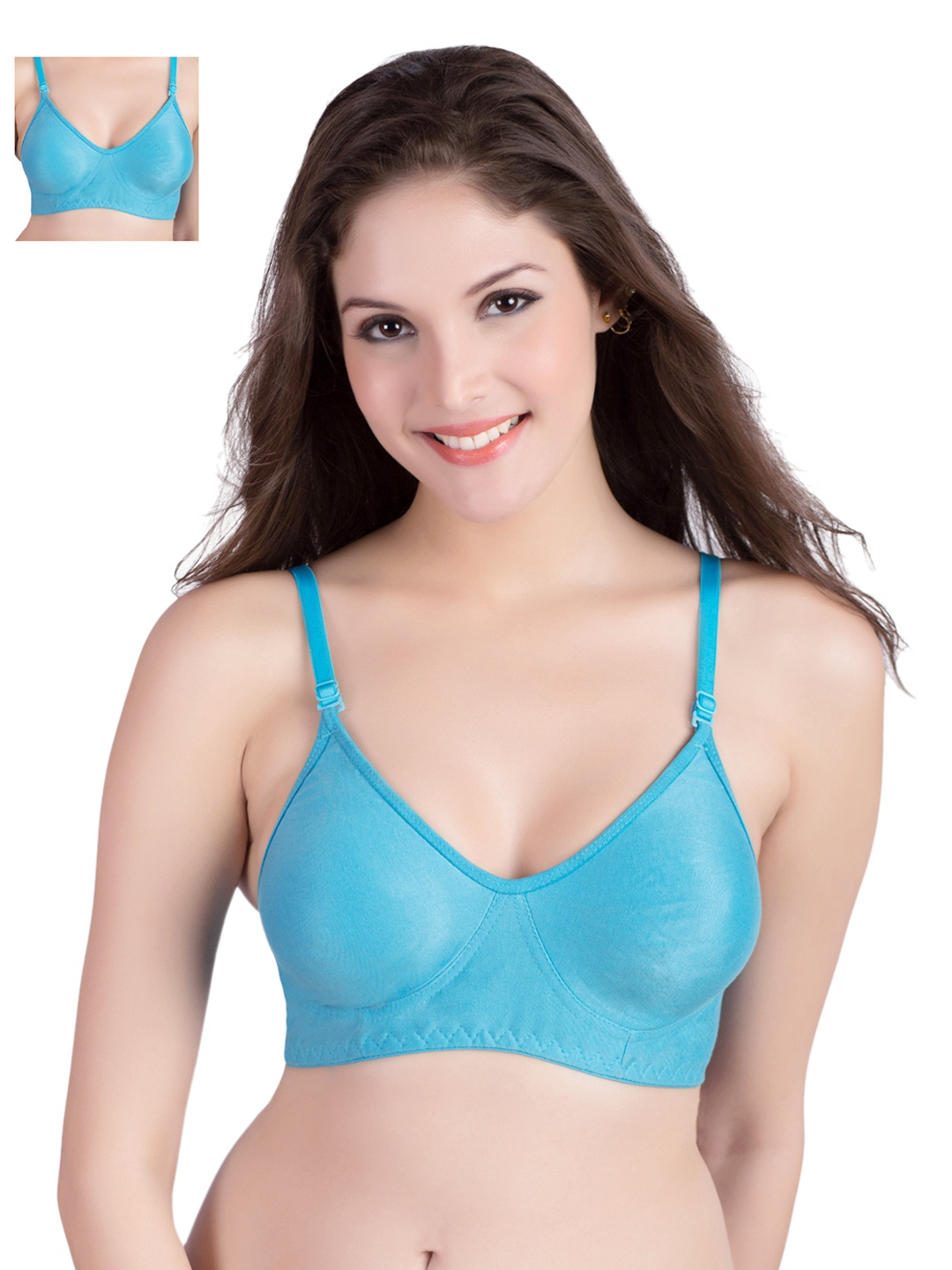 

Tweens Blue Pack of 2 Full-Coverage T-shirt Bras TW-1201-DPR-2P-NS-38C