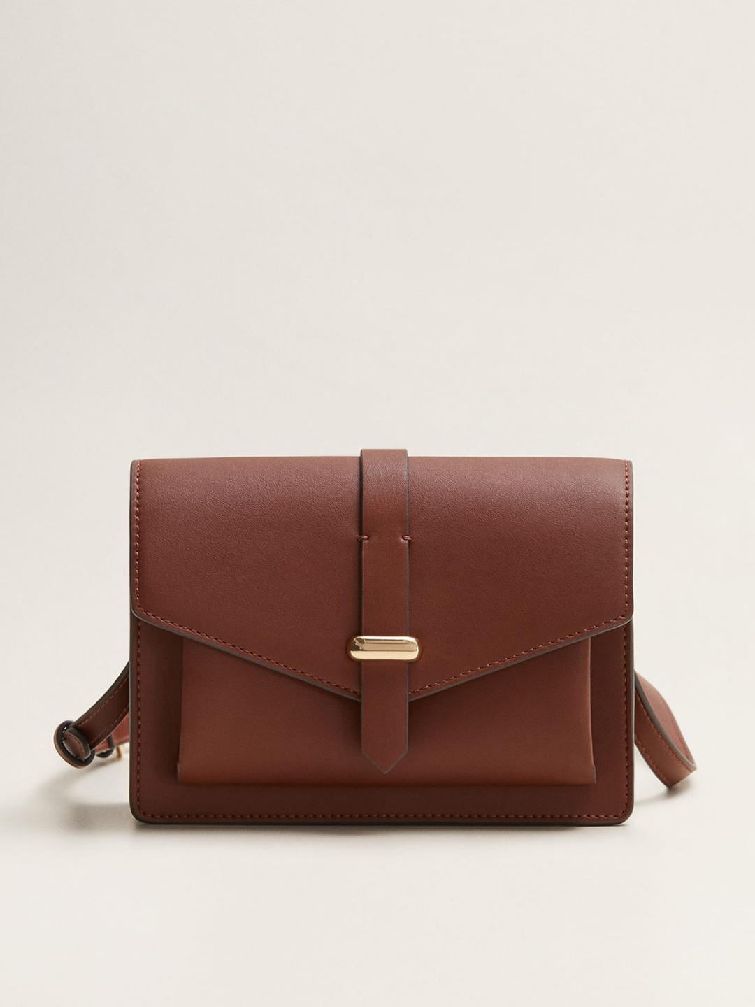 

MANGO Brown Solid Sling Bag