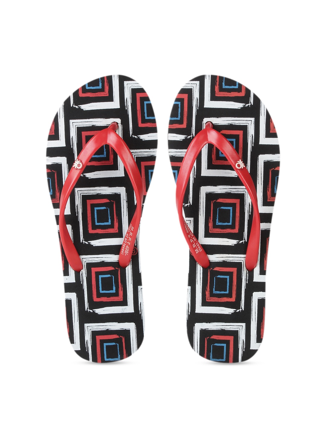 

United Colors of Benetton Women Red Printed Thong Flip-Flops