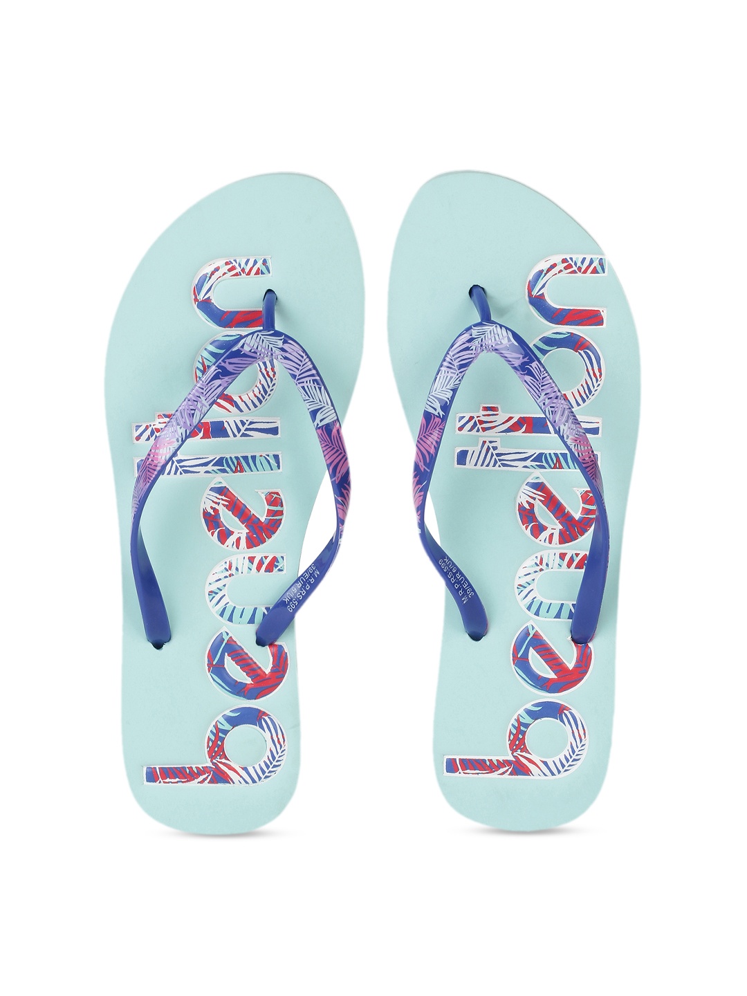 

United Colors of Benetton Women Blue Printed Thong Flip-Flops