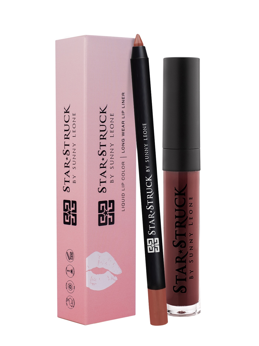 

STARSTRUCK BY SUNNY LEONE Cinnamon 2PC Lipkit Lip Gloss + Lip Liner, Brown