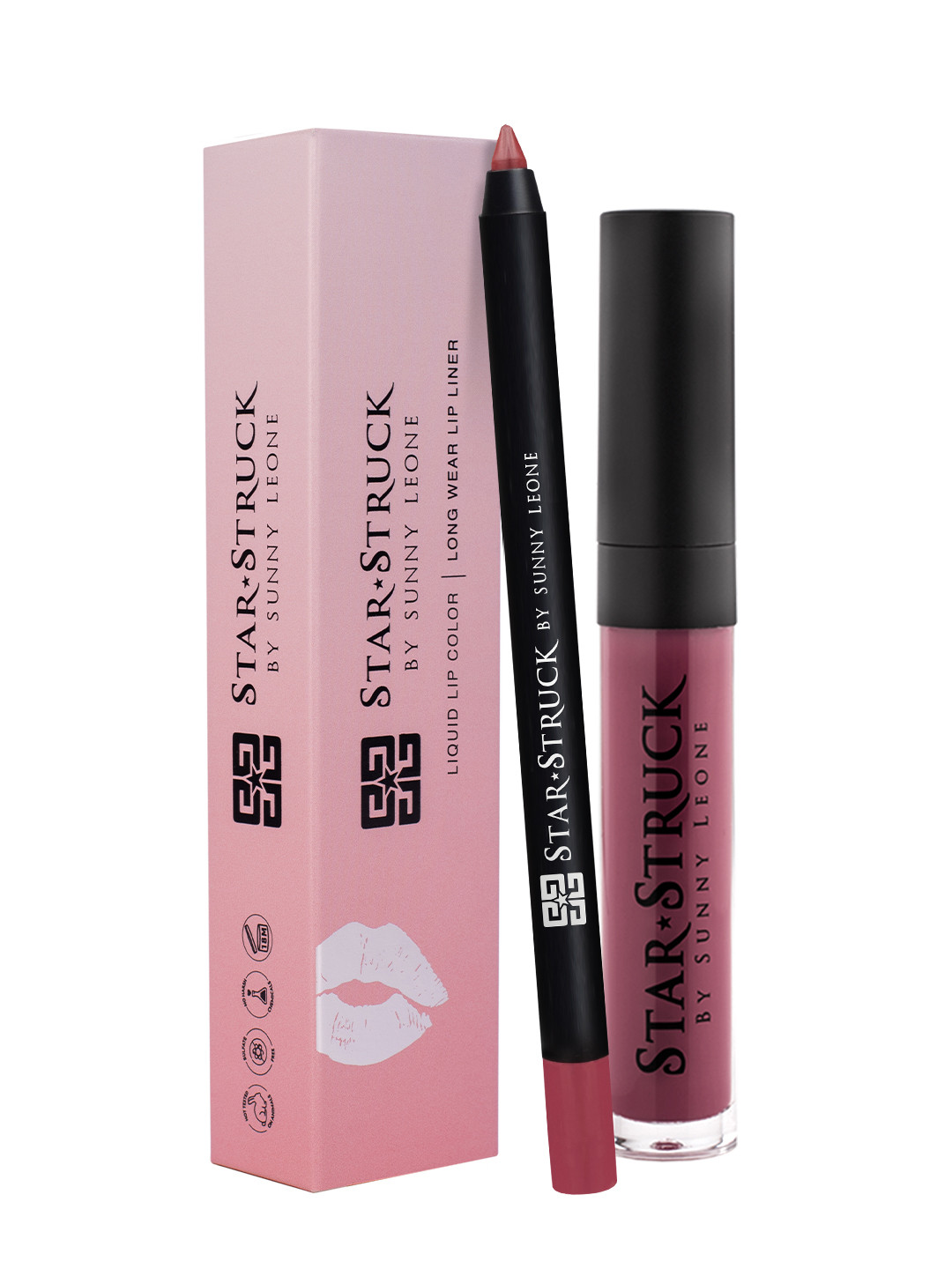 

STARSTRUCK BY SUNNY LEONE Sugar Plum 2PC Lipkit (Lip Gloss + Lip Liner), Pink