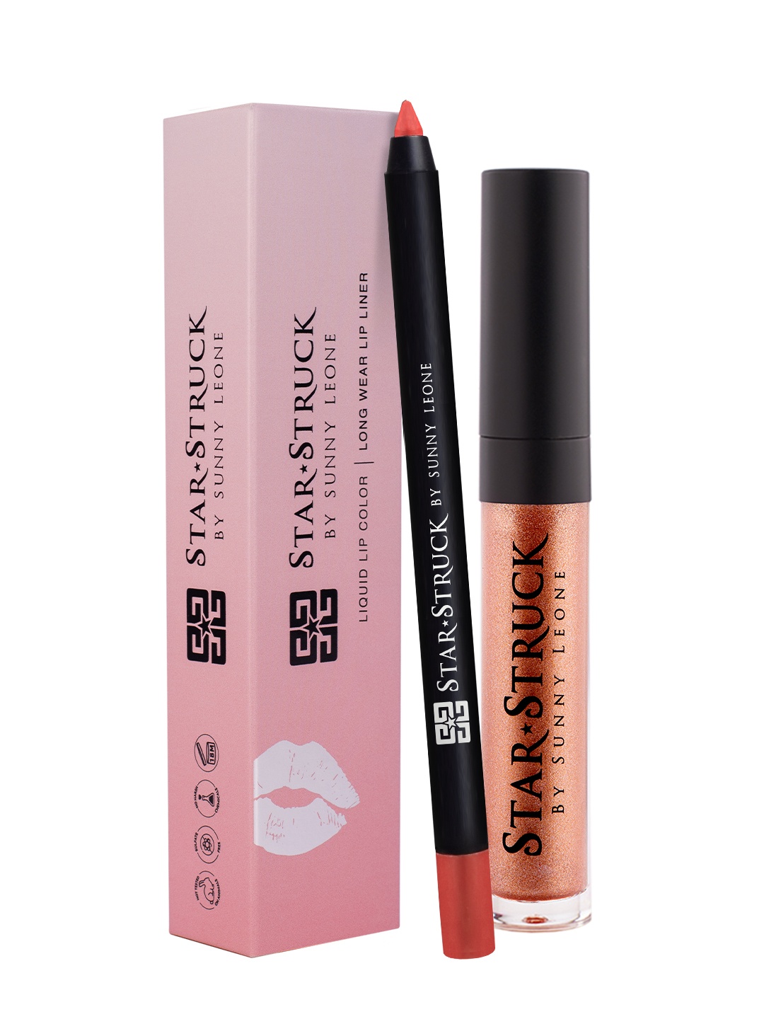 

STARSTRUCK BY SUNNY LEONE Stardust 2PC Lipkit Lip Gloss + Lip Liner, Copper