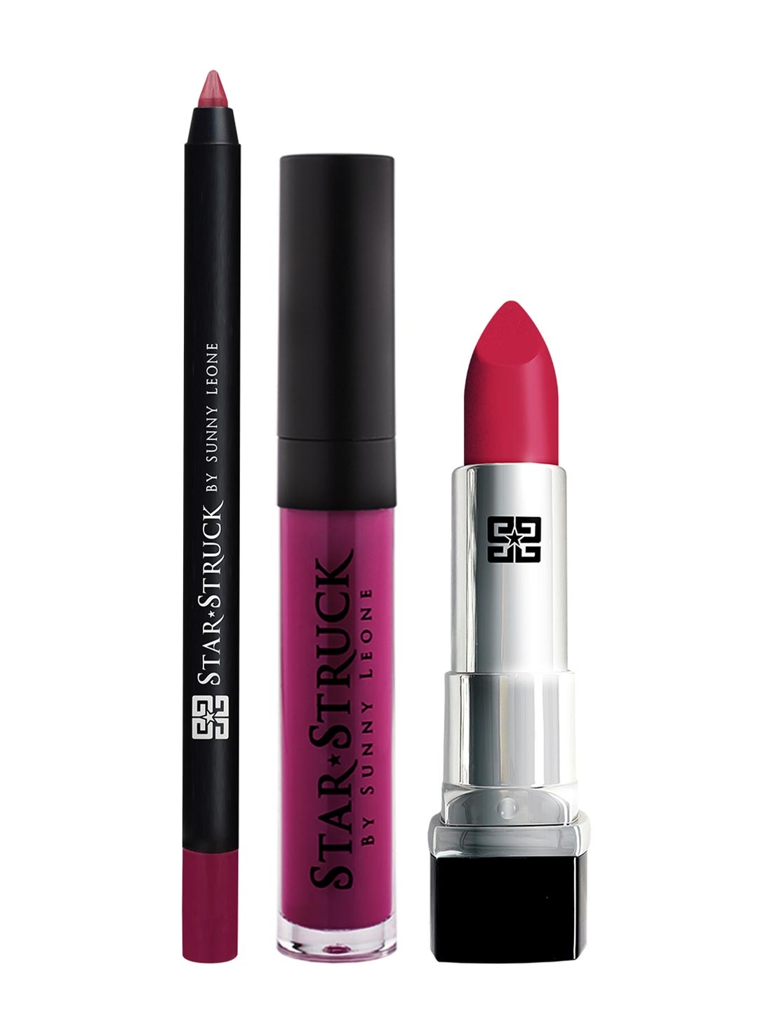 

STARSTRUCK BY SUNNY LEONE Rooberry 3PC Lipkit (Lipstick + Lip Gloss + Lip Liner), Pink