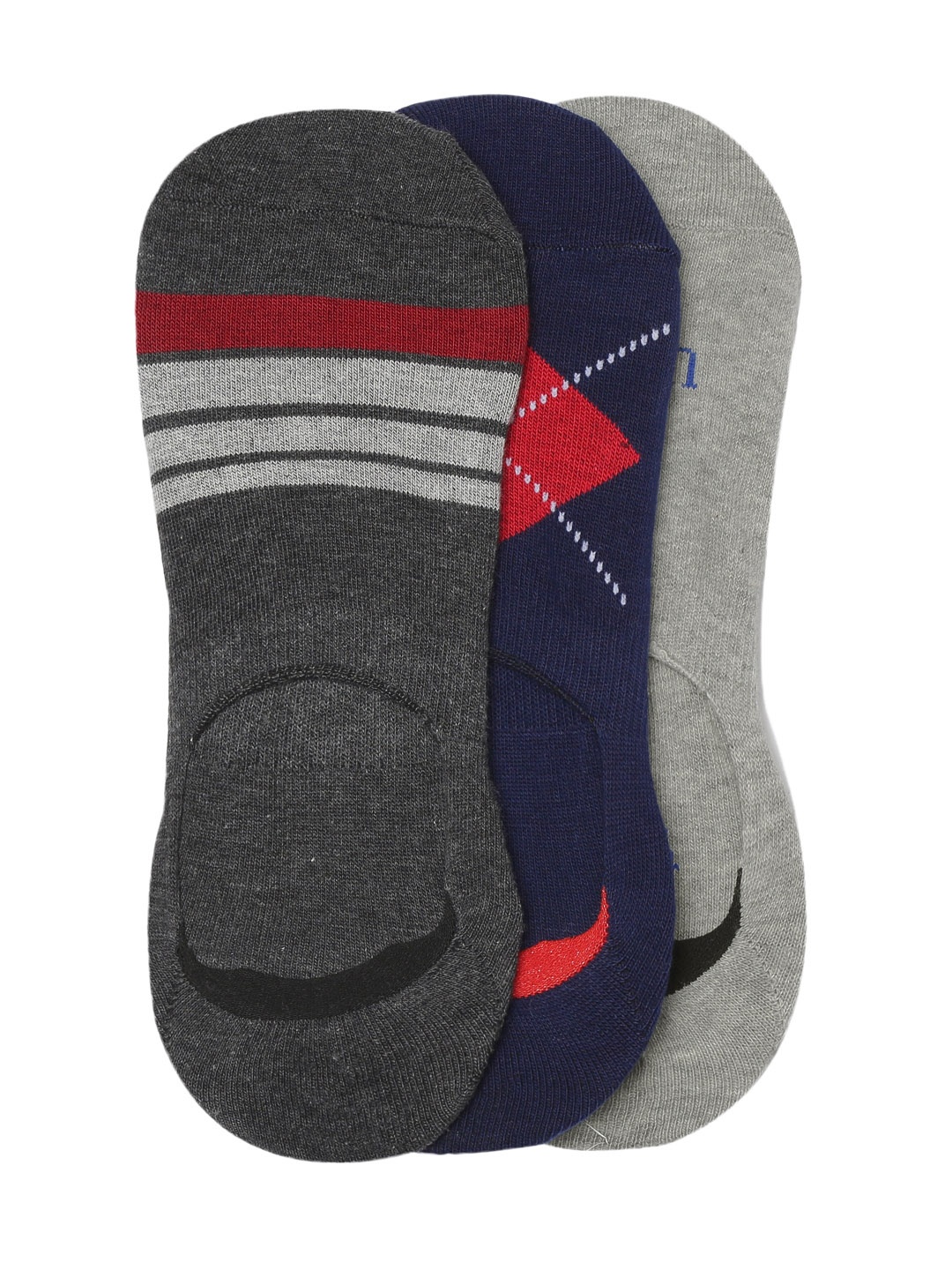 

U.S. Polo Assn. Men Pack of 3 Patterned Shoe Liners, Navy blue