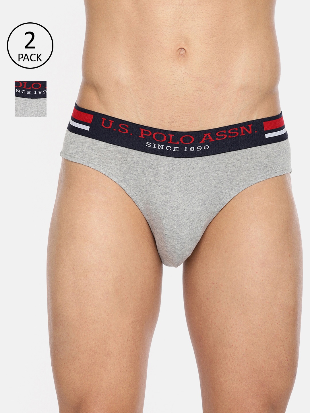 

U.S. Polo Assn. Men Pack of 2 Assorted Solid Briefs I006-615-P2-S