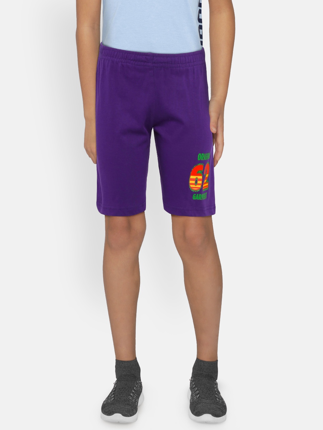 

dongli Boys Purple Printed Regular Fit Shorts