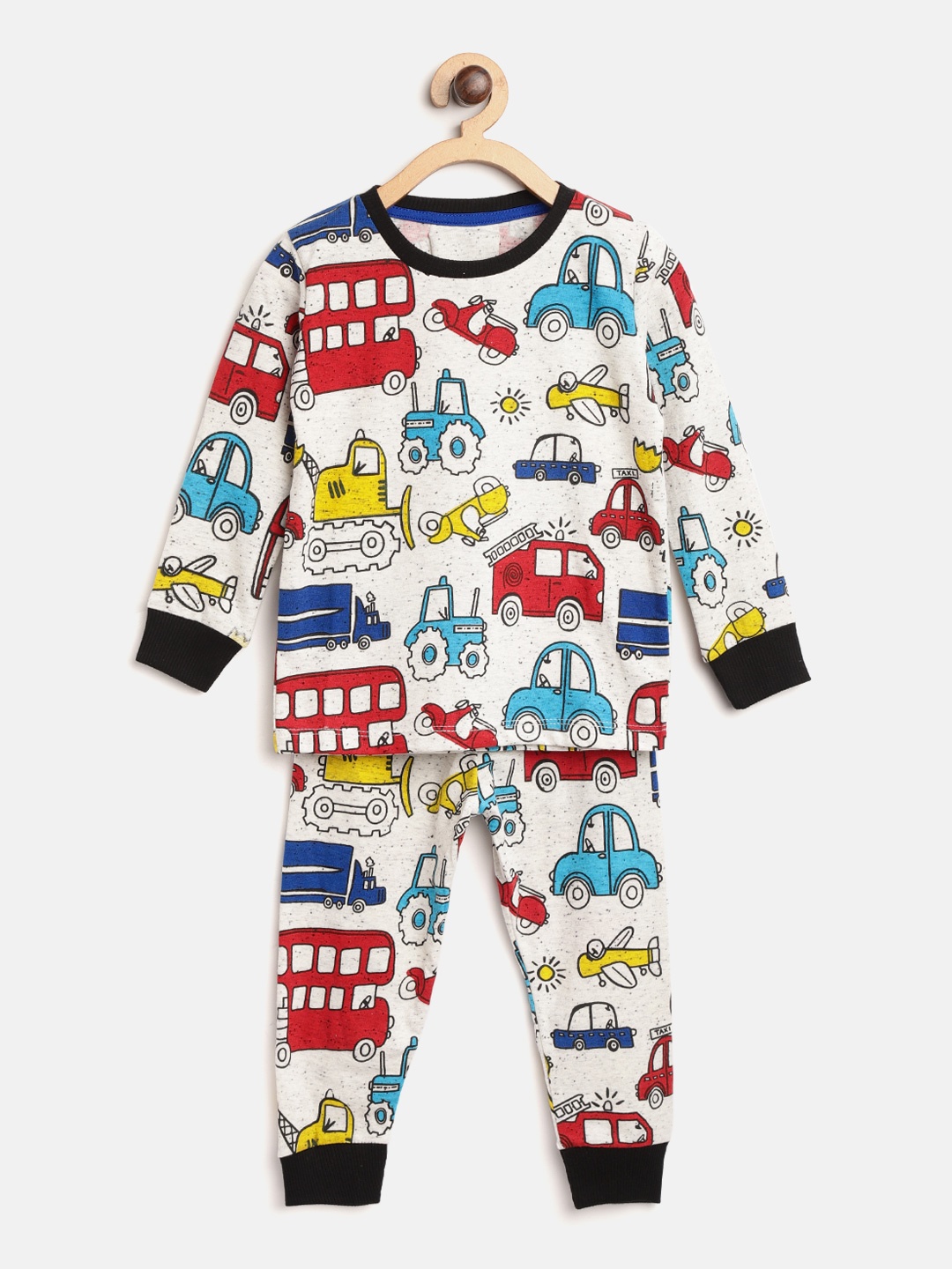 

Lazy Shark Girls White & Red Printed Night Suit LSTF0178-78