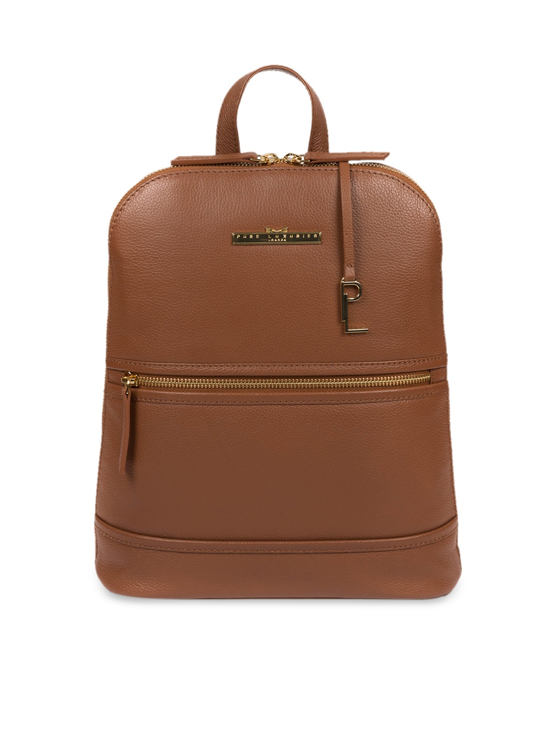 

PURE LUXURIES LONDON Women Tan Brown Solid Genuine Leather Elland Backpack