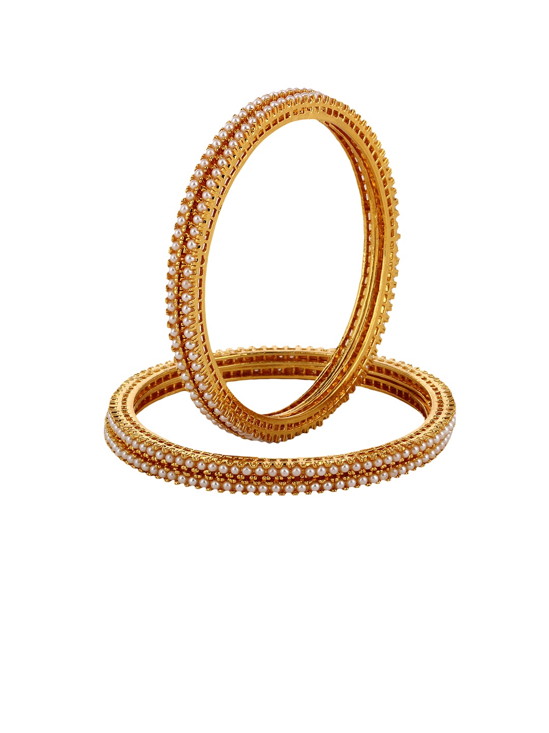 

Adwitiya Collection Set of 4 24KT Gold-Plated Embellished Bangles