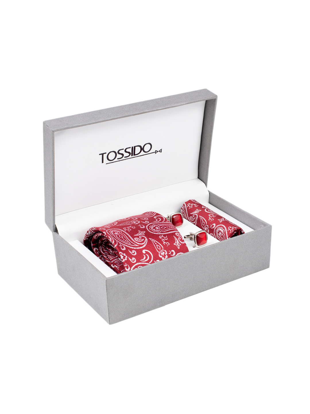 

Tossido Men Maroon & Silver-Toned Printed Accessory Gift Set