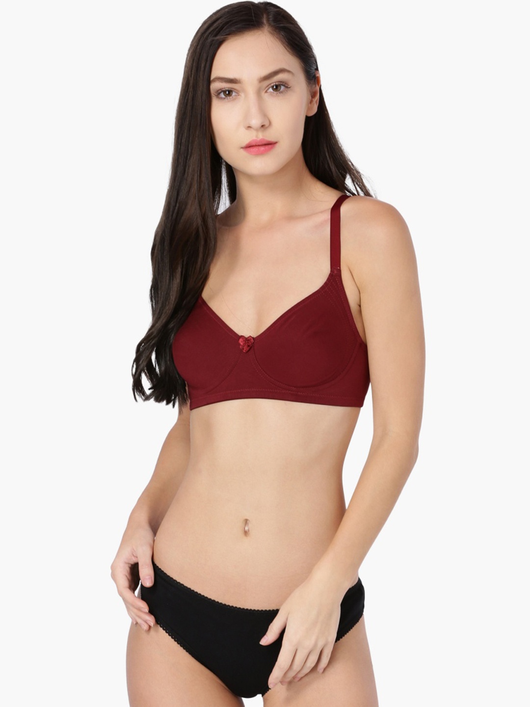 

Ginger by Lifestyle Maroon Solid Non-Wired Non Padded Beginners Bra 8903732215099