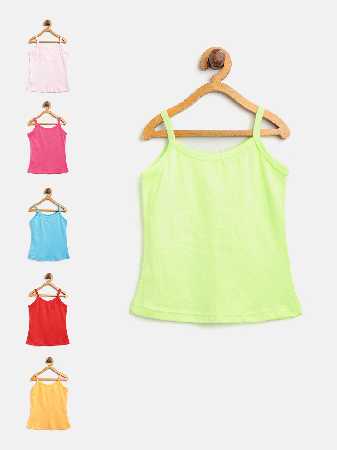 

Bodycare Kids Girls Pack of 6 Solid Camisoles 80C_ABCDEF-60, Red